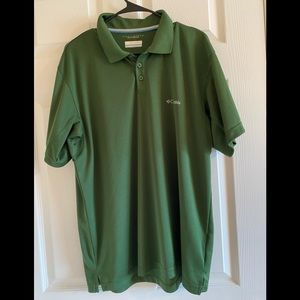 Columbia polo golf omni shade sun protection green shirt large
